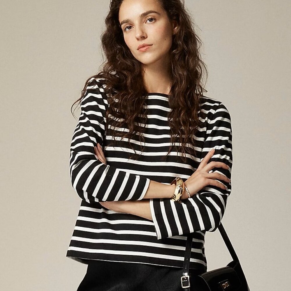 J. Crew Classic Fit Mariner Cloth Boatneck Tee Shirt